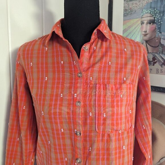 Maeve Red Plaid Buttondown sz 2 EUC - Picture 4 of 14